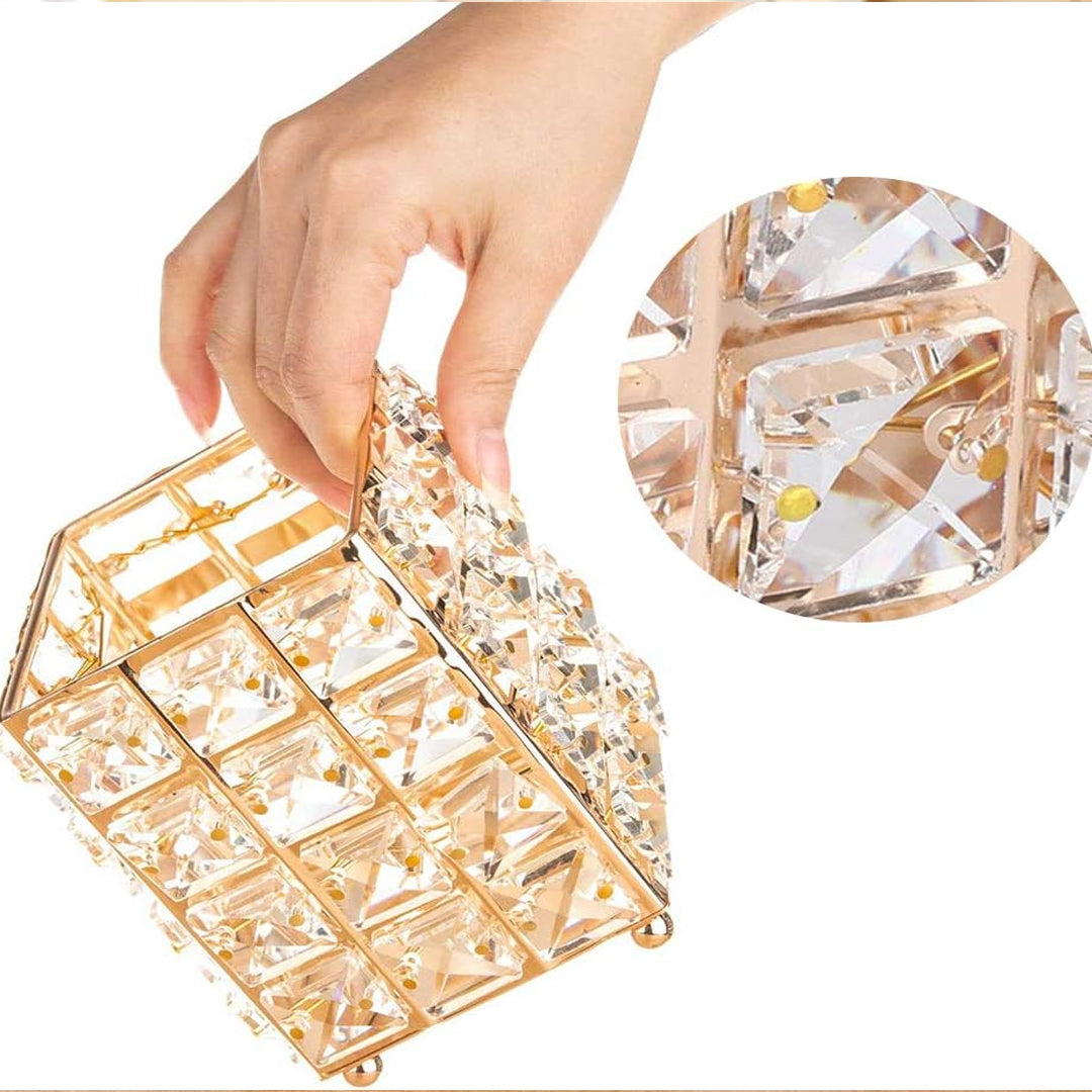 Rose Gold Crystal Makeup Brush Holder