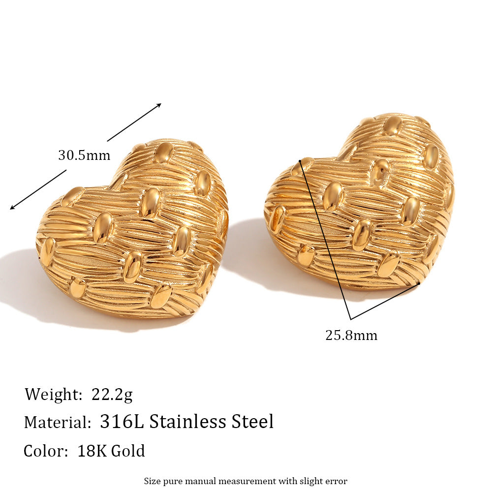 Fashion Circle Geometric Stainless Steel 18K Gold Plated Earrings
