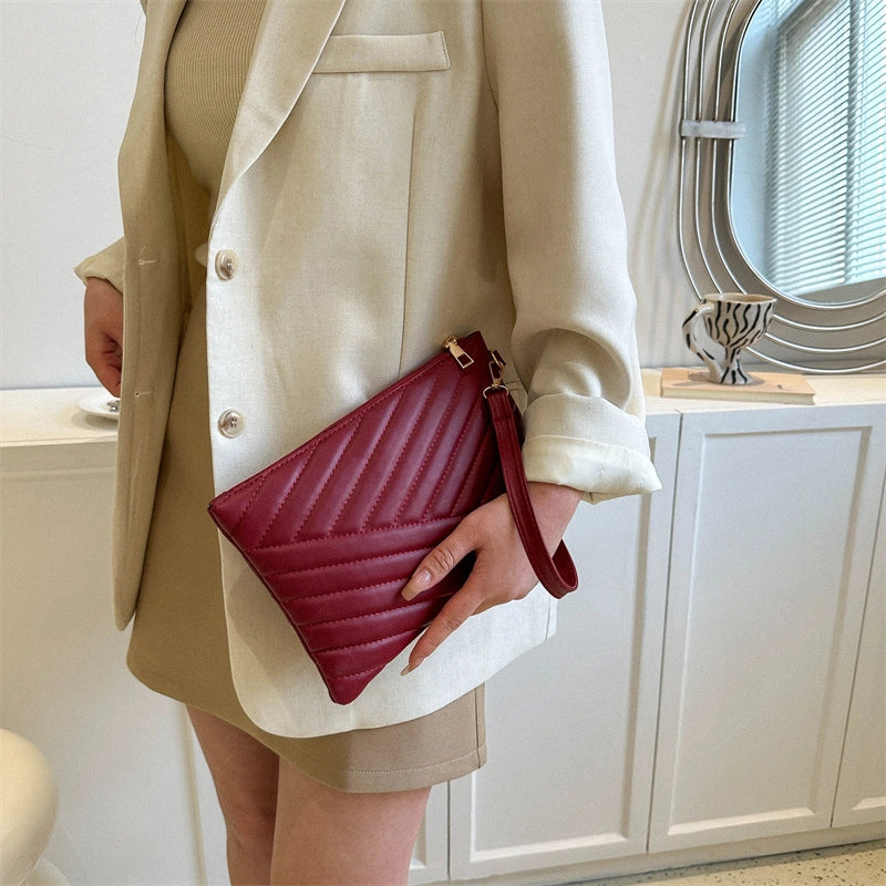 Gold Silver Colorful Pu Leather Solid Color Square Clutches