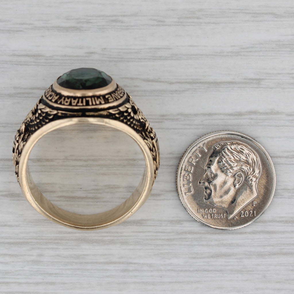 Hargrave Military Academy 1965 Class Ring Lab Created Spinel 10k Yellow Gold