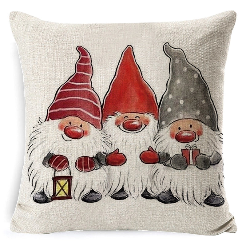 Retro Christmas Tree Santa Claus Christmas Socks Linen Pillow Cases