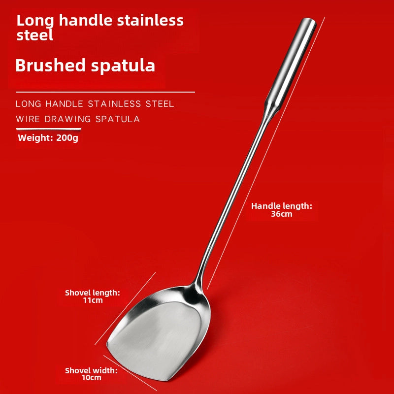Stainless Steel Spatula Hotel Chef Special Cooking Spoon Home Cooking Spoon Long Handle Large Commercial Porridge Spoon Serving Spoon