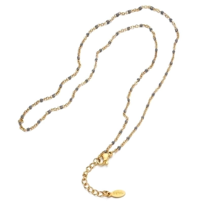Minimalist Printing Stainless Steel Alloy Plating Gold Plated Necklace