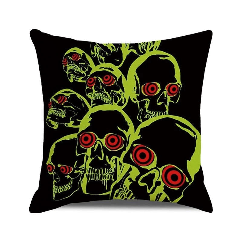 Halloween Retro Punk Palm Skull Cotton Pillow Cases Couch & Sofa Decor