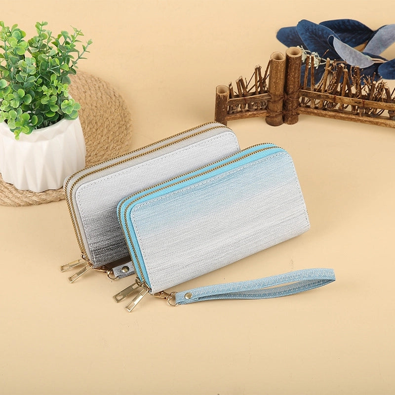 Women's Solid Color Pu Leather Zipper Wallets