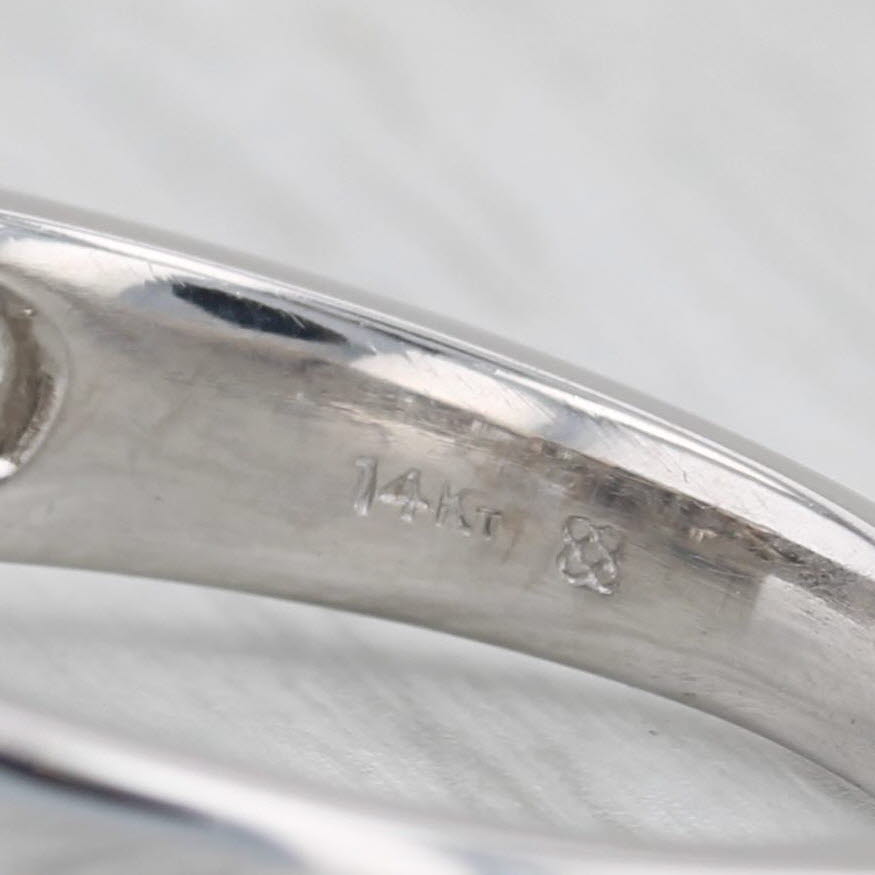 1.22ctw Princess Diamond Halo Engagement Ring 14k White Gold Size 10.5