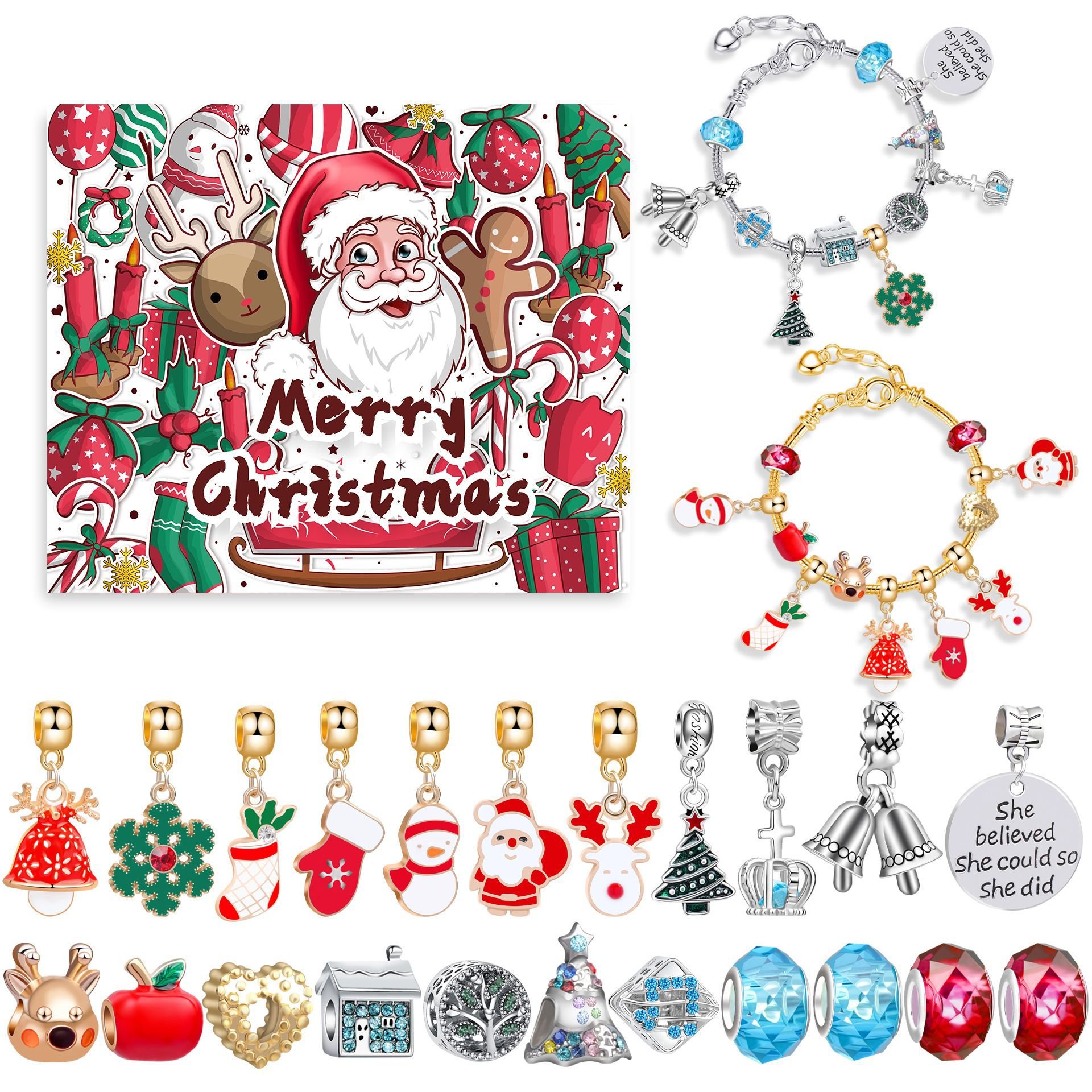 🎉Early Christmas Sale 49% OFF🔥The Best Gift For Children🎀DIY Christmas Advent Calendar Bracelets Set