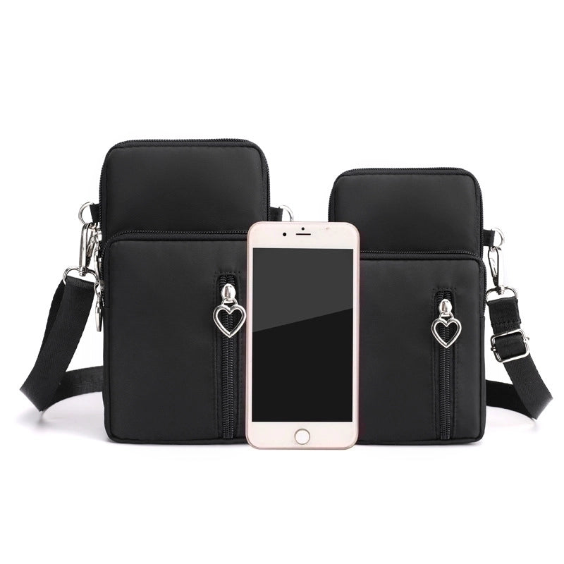 Women'S Nylon Solid Color Fashion Zipper Phone Wallet