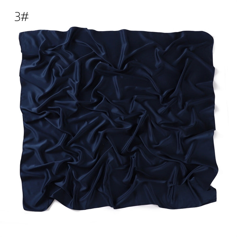 Women's Minimalist Solid Color Satin Silk Scarf