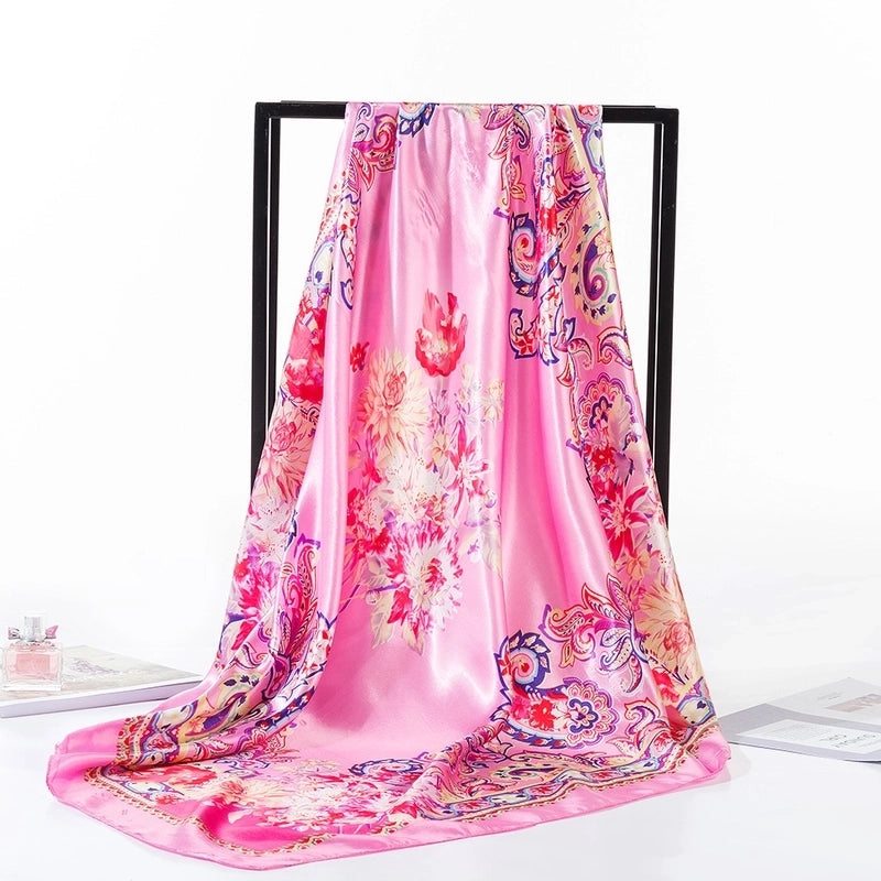 Women's Casual Vintage Style Ethnic Style Paisley Satin Printing And Dyeing Silk Scarf