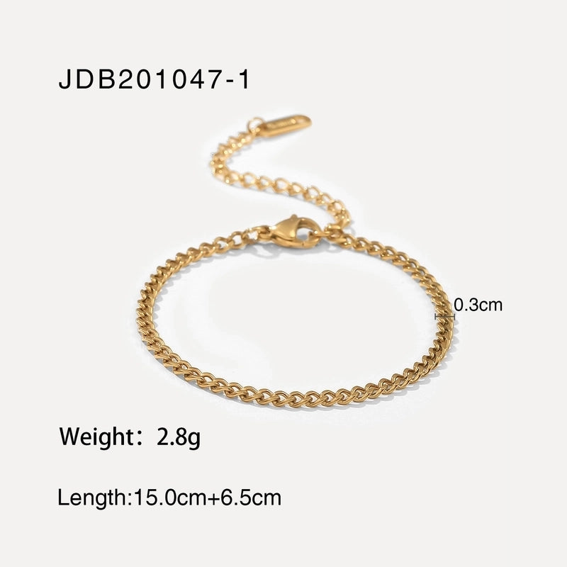 Minimalist Geometric Titanium Steel Cable Chain Bracelets In Bulk