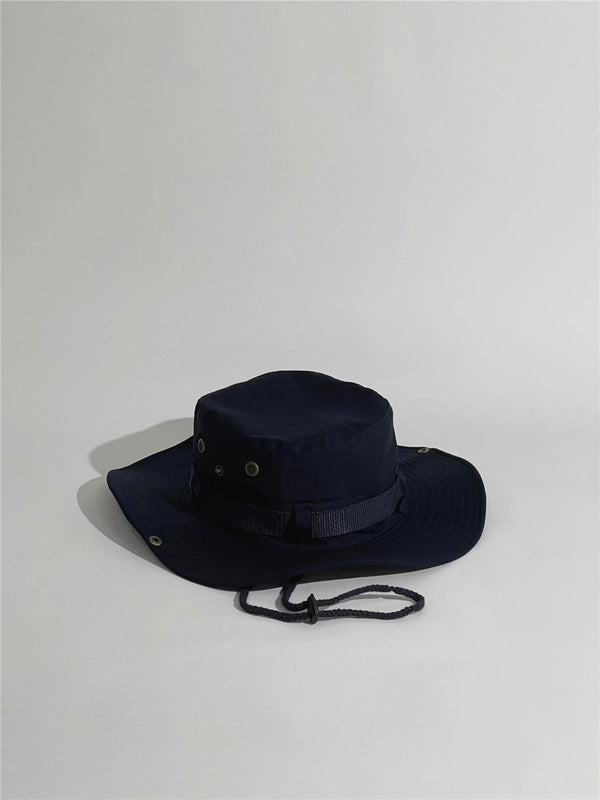 Unisex Tropical Solid Color Wide Eaves Bucket Hat