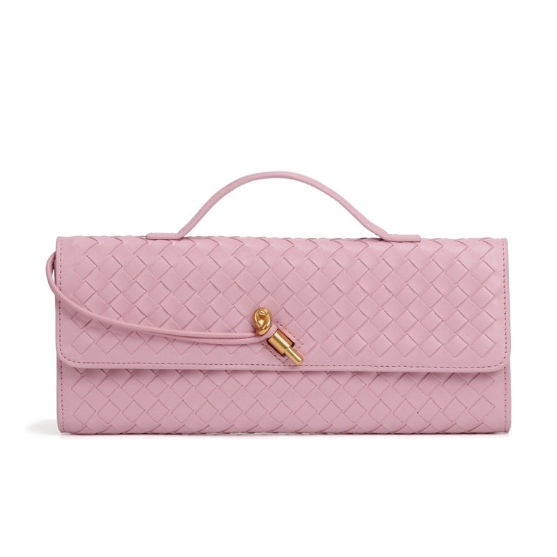 Women's Medium Pu Leather Solid Color Elegant Streetwear Square Lock Clasp Crossbody Bag