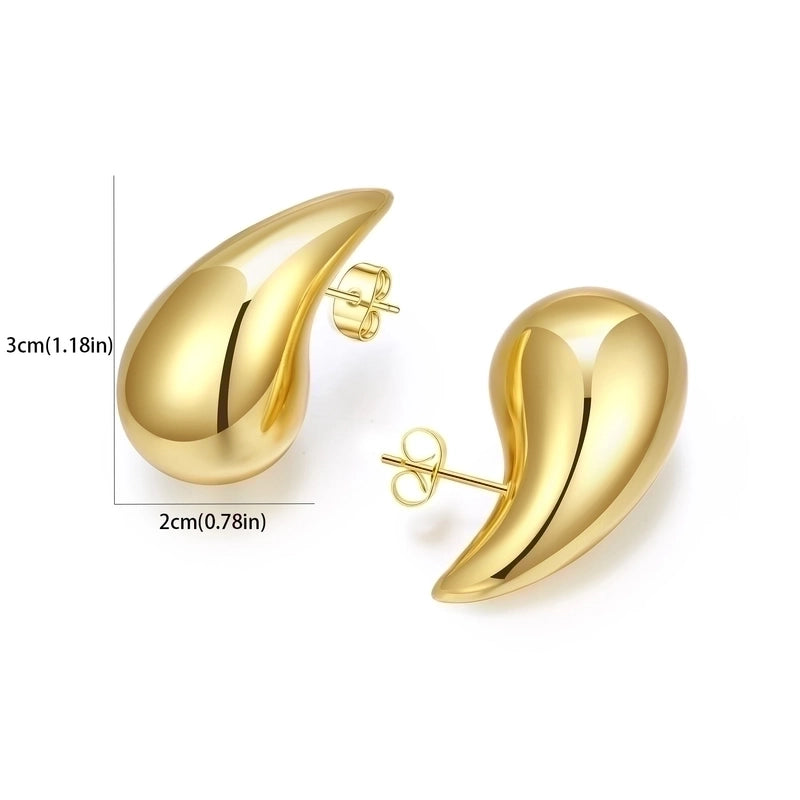 1 Pair Minimalist Commute Water Droplets Plating Stainless Steel Ear Studs