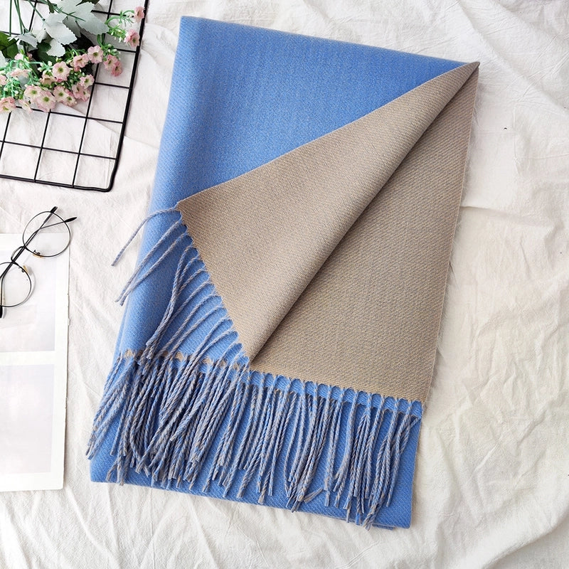 Unisex Sweet Minimalist Solid Color Imitation Cashmere Polyester Scarf