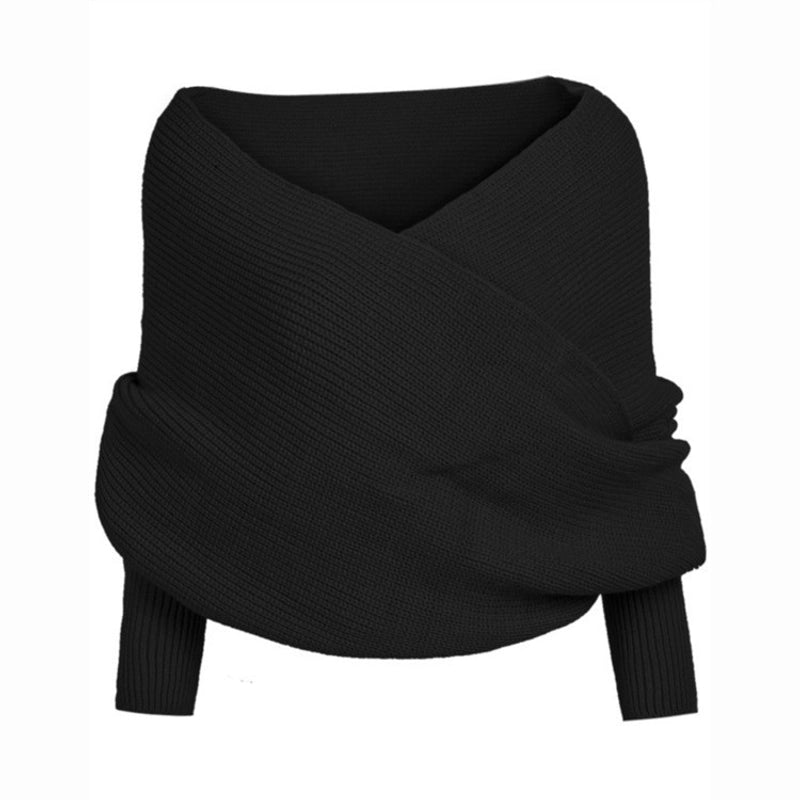 Autumn And Winter Wool Scarf Men And Women's Long Neck Shawl With Sleeves Knitted Scarf