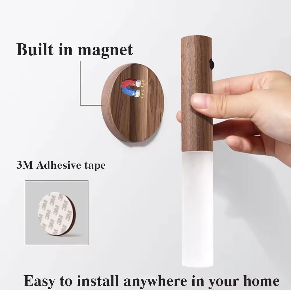 Modern rechargeable Wall-Mounted Wooden LED Light