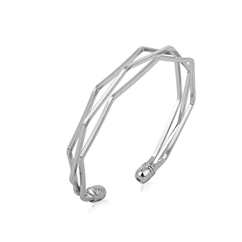 Alloy Gold Plated Silver Plated Fashion Plating Inlay Heart Shape Feather Bow Knot Bangle