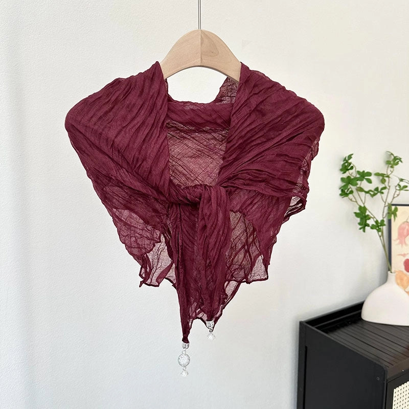 Women's Cute Sweet Color Block Polyester Printing Shawl