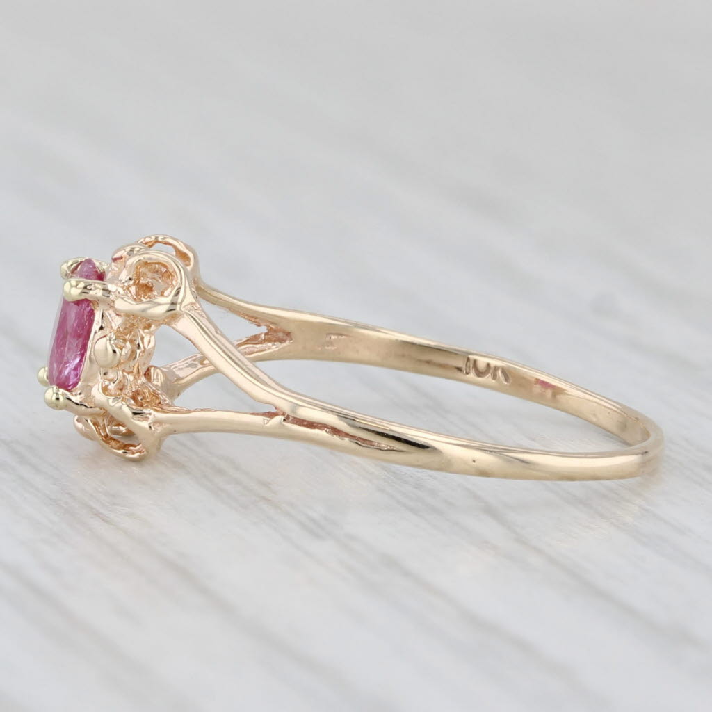 0.50ct Ruby Ring 10k Yellow Gold Round Solitaire Size 7