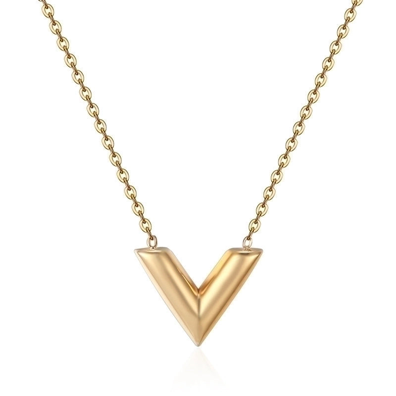 Minimalist V Shape Titanium Steel Plating Bracelets Necklace