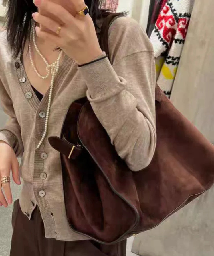 2024 New Brown Large Capacity Handbag