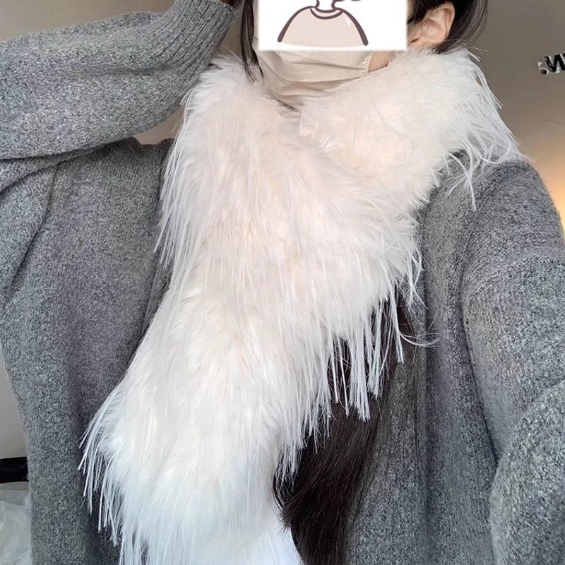 Women's Modern Style Classic Style Solid Color Plush Scarf