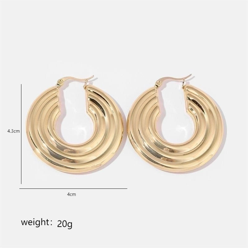 1 Pair Minimalist Solid Color Commute Geometric Semicircle Circle Plating Stainless Steel 18K Gold Plated Earrings
