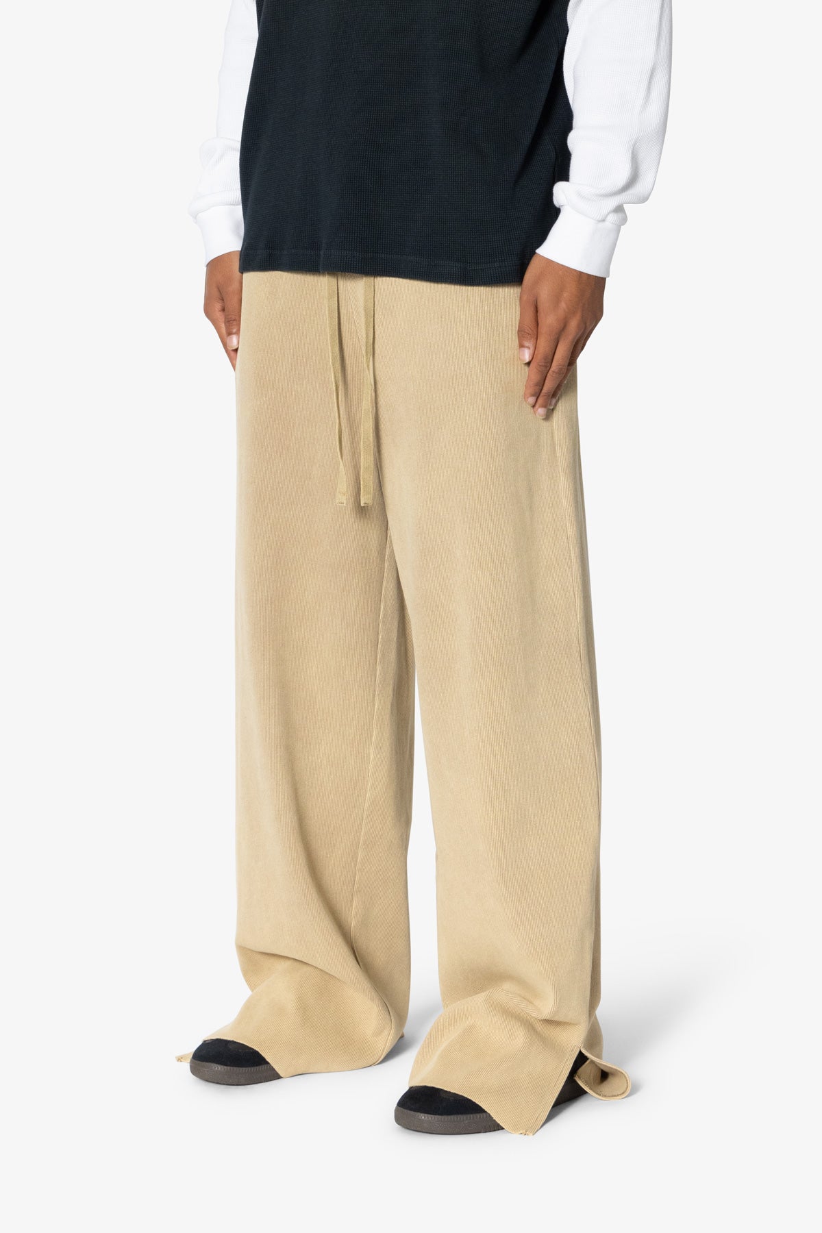 Ribbed Lightweight Washed Sweatpants - Earth
