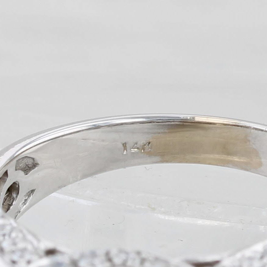 1.30ctw Diamond Engagement Ring 14k White Gold Size 7.5 Cathedral Band