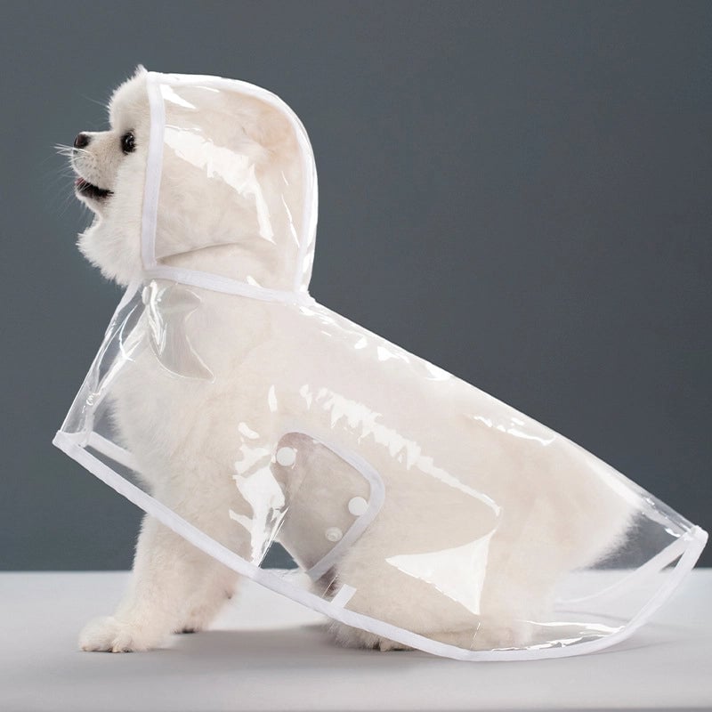 Pet Supplies Dog Raincoat Teddy Small Dog New Transparent Plastic Fashion Poncho Pet Rainy Raincoat Batch