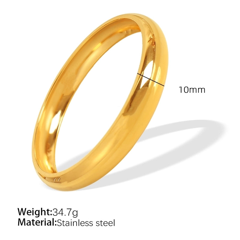 Exaggerated Minimalist Circle Round 304 Stainless Steel 18K Gold Plated Bangle In Bulk