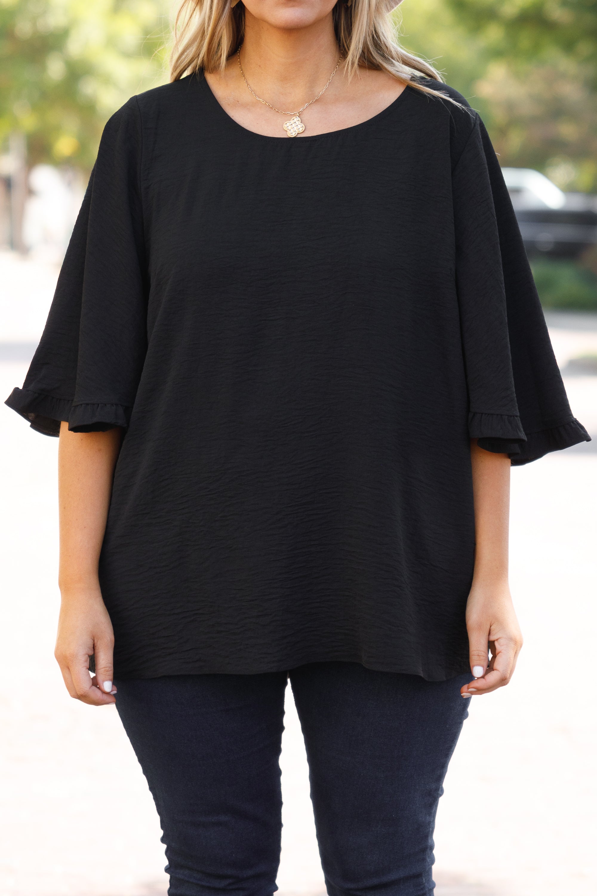 Come Hideaway Top. Black