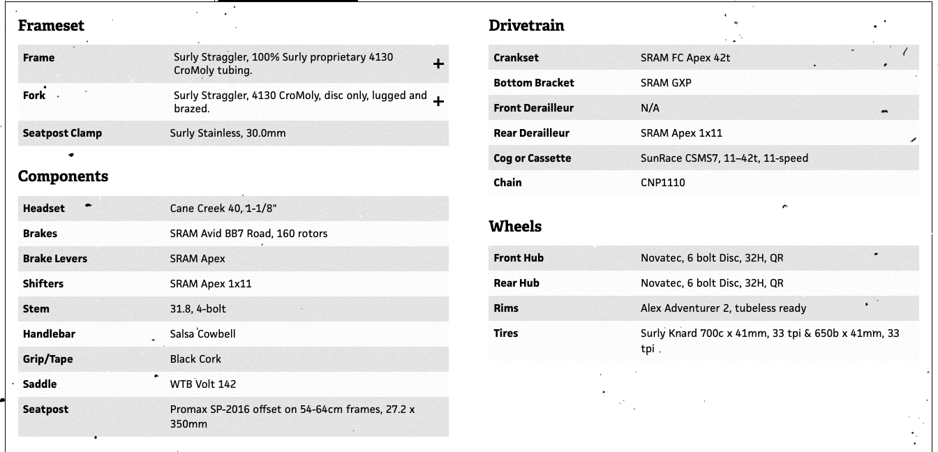 BICICLETA / SURLY - STRAGGLER / APEX 11X1 / GRAVEL - CICLOTURISMO