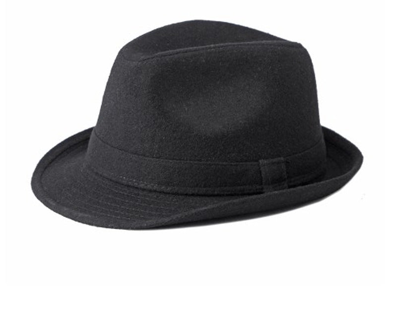 Men's Basic Classic Style Solid Color Wide Eaves Fedora Hat