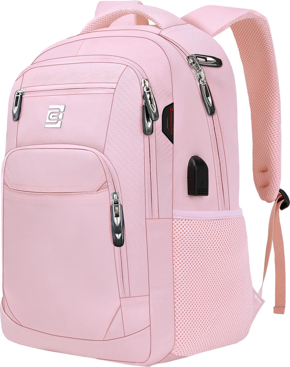 Laptop Backpack,Business Travel Anti Theft Slim Durable Laptops Backpack with USB Charging Port,Water Resistant College Computer Bag for Women & Men Fits 15.6 Inch Laptop and Notebook - Black