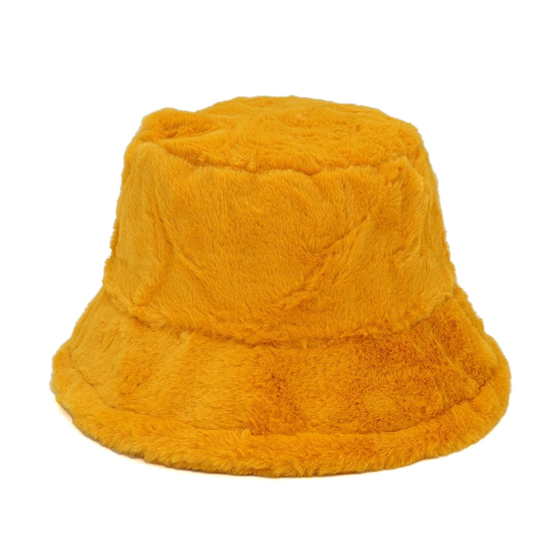 Autumn And Winter Hat Women's New Rabbit Velvet Fisherman Hat Solid Color Candy Color Warm Thick Plush Basin Hat Japanese Fashion