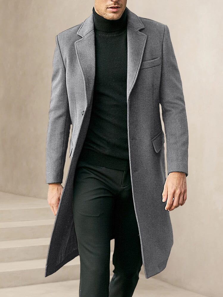 Classic Fit Long Tweed Coat