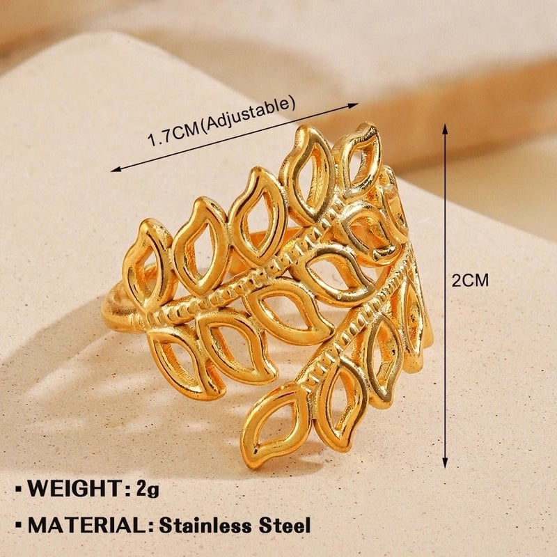 Minimalist Hand Heart Shape 304 Stainless Steel Plating Open Rings