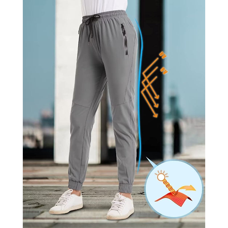 Women's Hiking Pants Lightweight Quick Dry Stretch Elastic Waist Water Resistant Golf Travel Pants with Zip Pockets