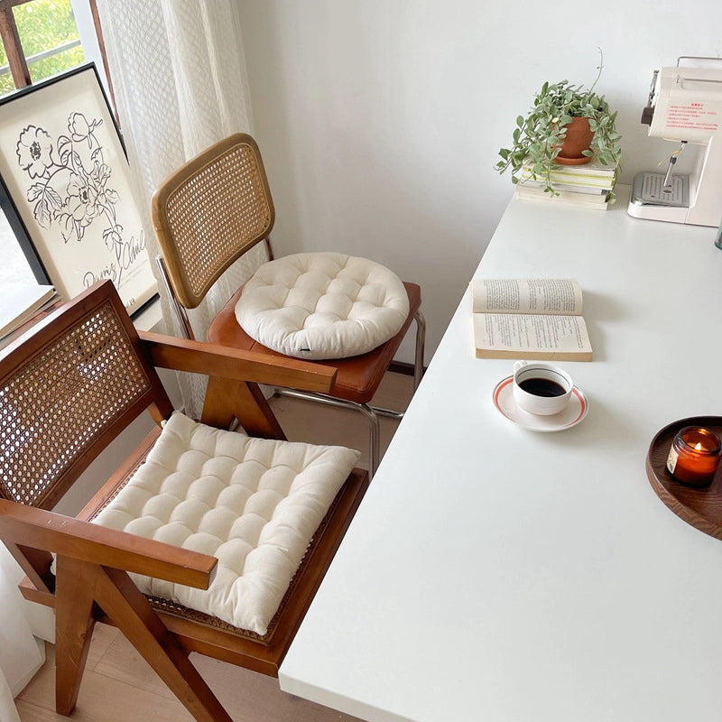 Elegant Minimalist Solid Color Cotton Blend Seat Cushion