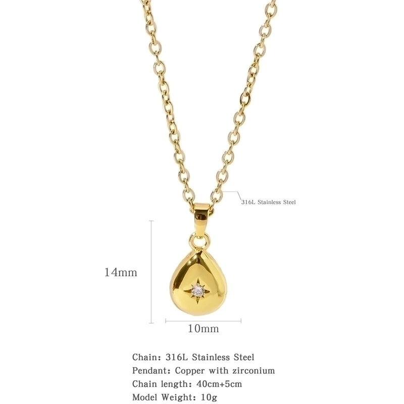 316L Stainless Steel  Copper Gold Plated Minimalist Classic Style Plating Constellation Pendant Necklace
