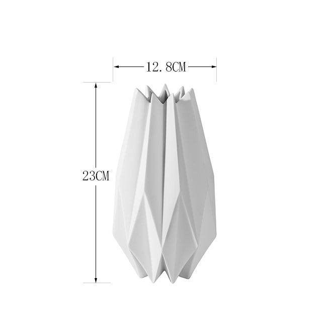 Origami Porcelain Vase Tall - White