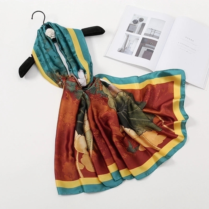 Women's Lady Flower Cloud Brocade Printing Scarf