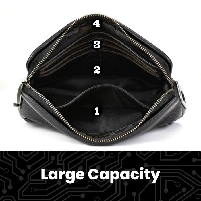 Premium Leather Fingerprint Man Bag