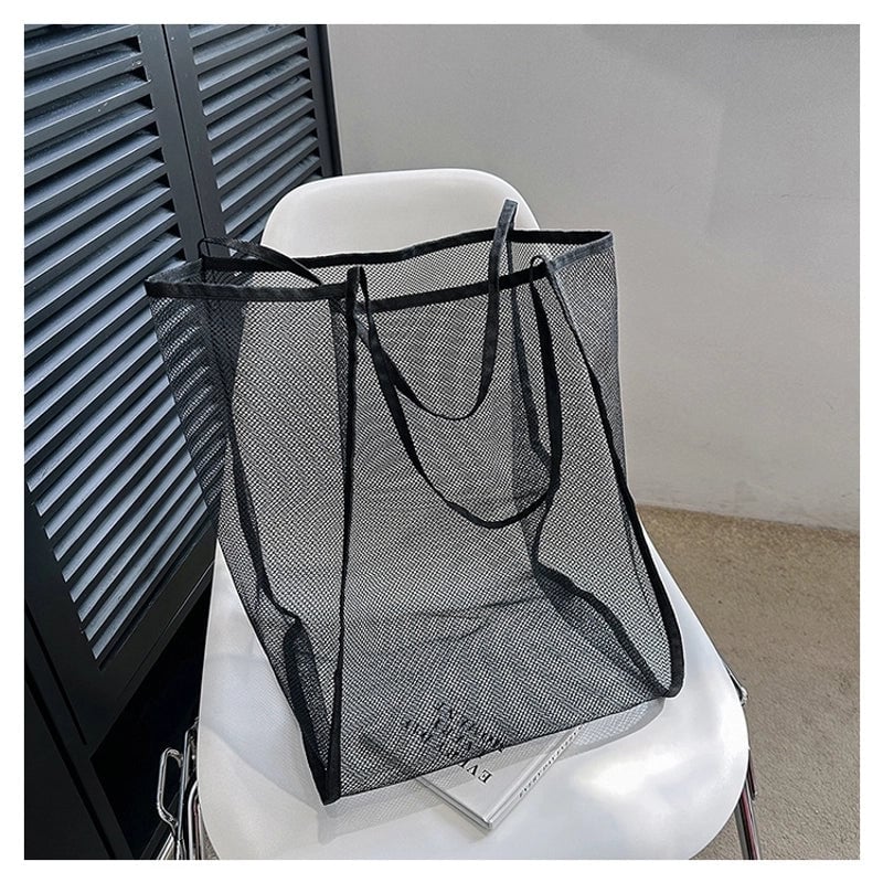 Women's Large All Seasons Net Basic Shoulder Bag Shopping Bags