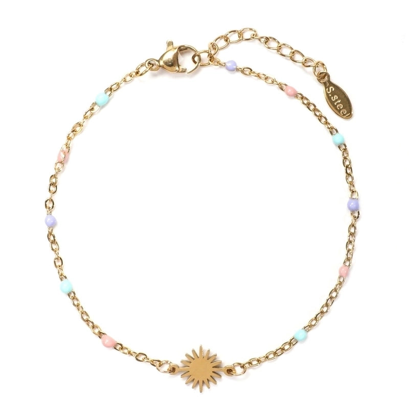 Minimalist Sun Stainless Steel Enamel Plating Bracelets 1 Piece