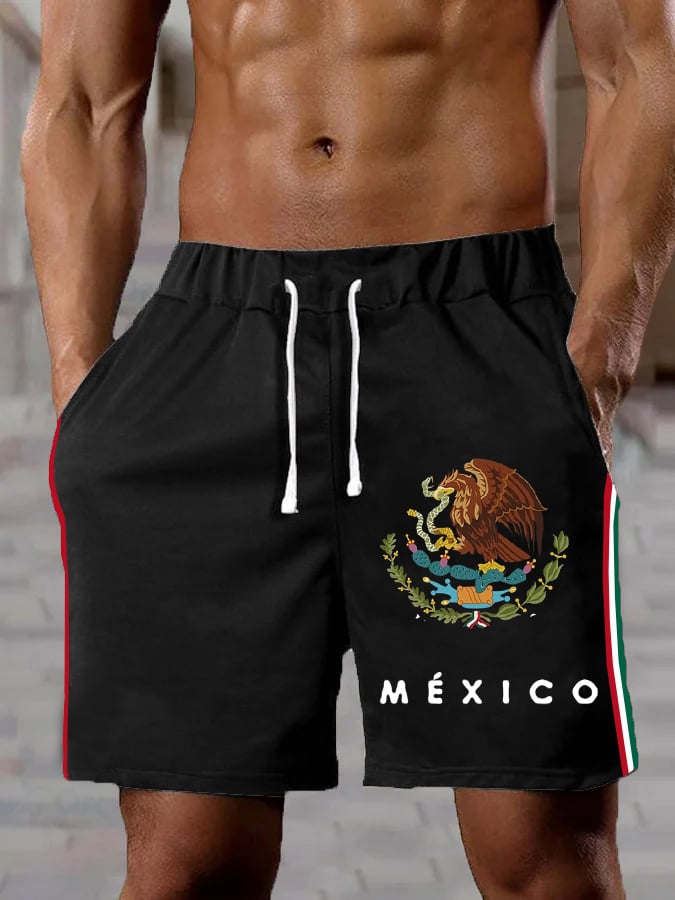 Men's Mexican Independence Day Print Casual Shorts