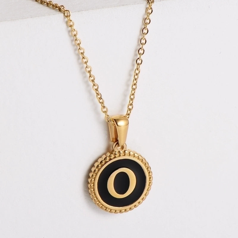 Fashion Letter 304 Stainless Steel No Inlaid 18K Gold Plated Plating Stainless Steel Necklaces