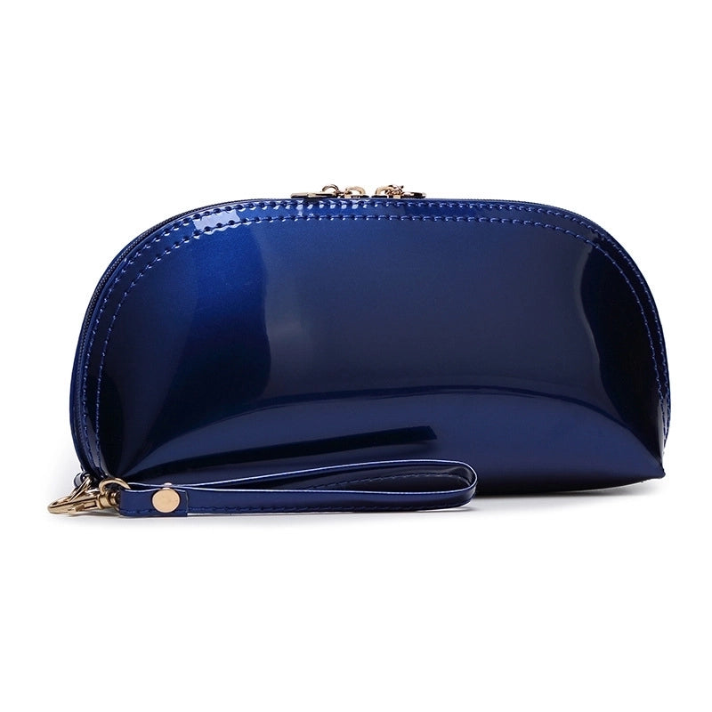 Trendy Sweet Lady Shell Shape Portable Cosmetic Bag Sequined Candy Color Glasses Case Coin Purse